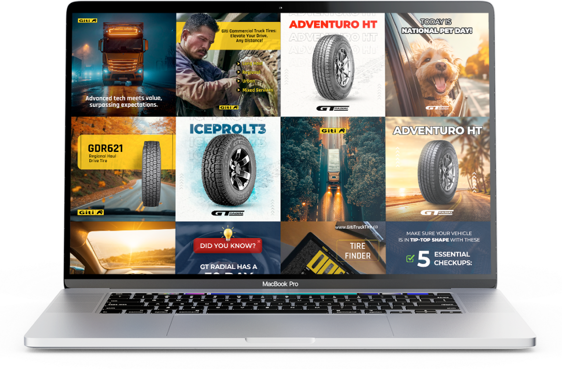 GITI Tire on a Laptop